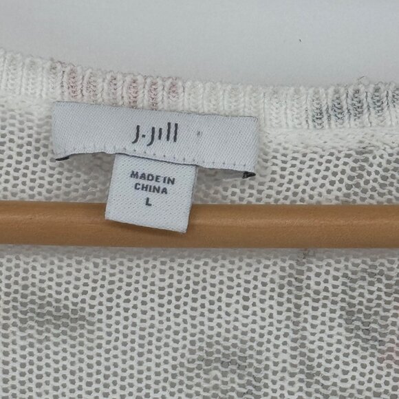 J. Jill Womens Floral Print Sweater 3/4 Sleeve Linen Blend Size Large lagenlook - Picture 3 of 12